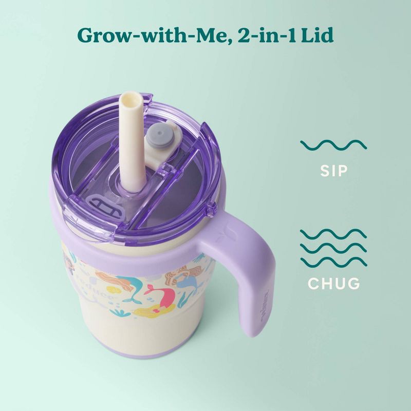 slide 5 of 7, Reduce 14oz Coldee Vacuum Insulated Stainless Steel Straw Tumbler Mermaids: Kids Leakproof Drinkware, 14 oz