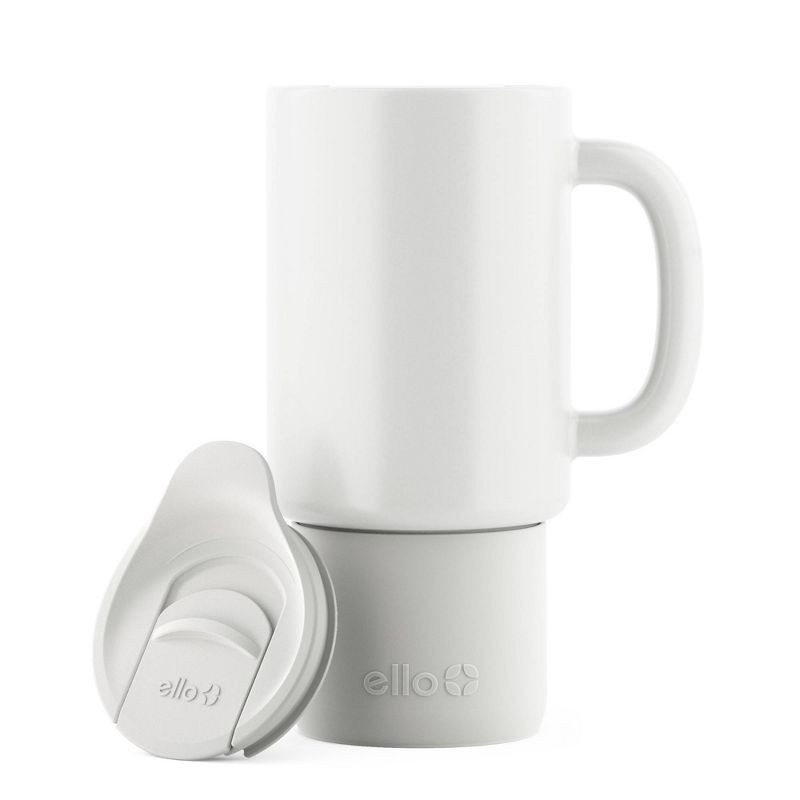 slide 3 of 8, Ello Commute 18oz Ceramic Travel Mug White, 18 oz