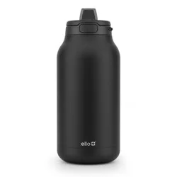 Ello 64oz Hydra Stainless Steel 1/2 Gallon Jug - Black: Portable Water Jug, Dishwasher-Safe, Cold Beverages
