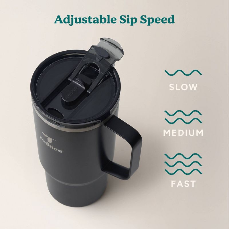slide 5 of 6, Reduce 24oz Hot1 Vacuum Insulated Stainless Steel Travel Mug with Steam Release Lid Black: Dishwasher-Safe, 24 oz