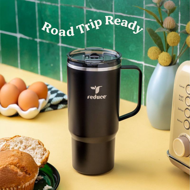slide 6 of 6, Reduce 24oz Hot1 Vacuum Insulated Stainless Steel Travel Mug with Steam Release Lid Black: Dishwasher-Safe, 24 oz