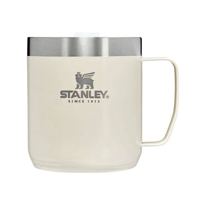slide 1 of 5, Stanley 12oz Stainless Steel Classic Legendary Mug - Cream Gloss: Insulated Travel Mug for Hot & Cold Beverages, Dishwasher-Safe, 12 oz