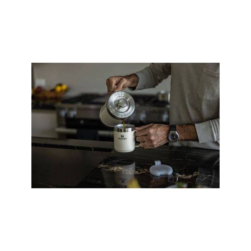 slide 4 of 5, Stanley 12oz Stainless Steel Classic Legendary Mug - Cream Gloss: Insulated Travel Mug for Hot & Cold Beverages, Dishwasher-Safe, 12 oz