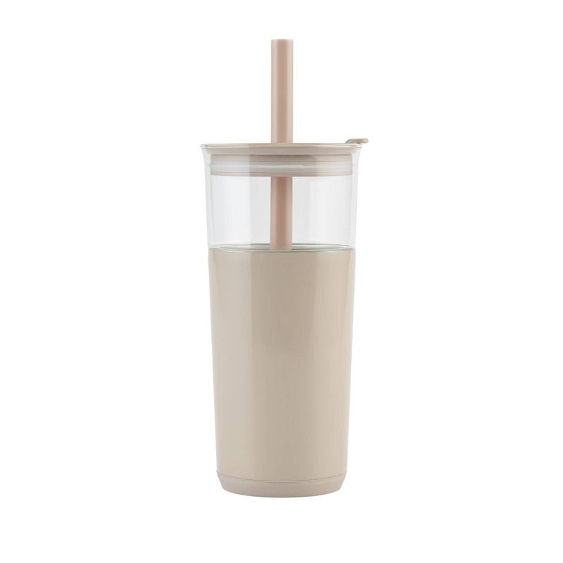 slide 2 of 8, Reduce 20oz Aspen Vacuum Insulated Stainless Steel Glass Tumbler with Lid and Straw Sand, 20 oz
