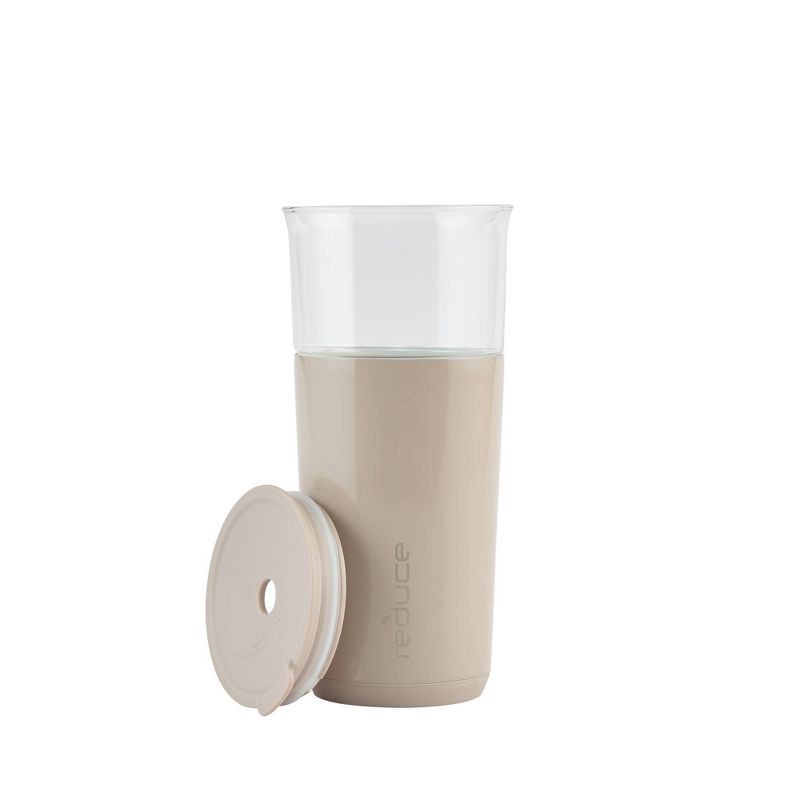 slide 3 of 8, Reduce 20oz Aspen Vacuum Insulated Stainless Steel Glass Tumbler with Lid and Straw Sand, 20 oz