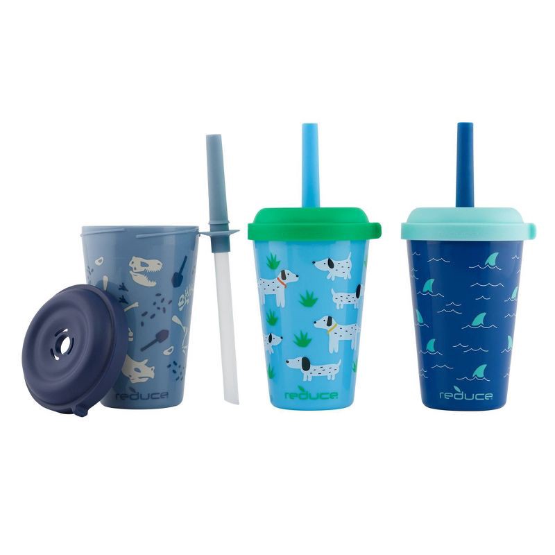 slide 2 of 5, Reduce Go-Go's New Spill Proof 12oz Portable Drinkware with Straw Scavenger Boy Set: Kids Tumbler, BPA-Free, Dishwasher-Safe, 12 oz