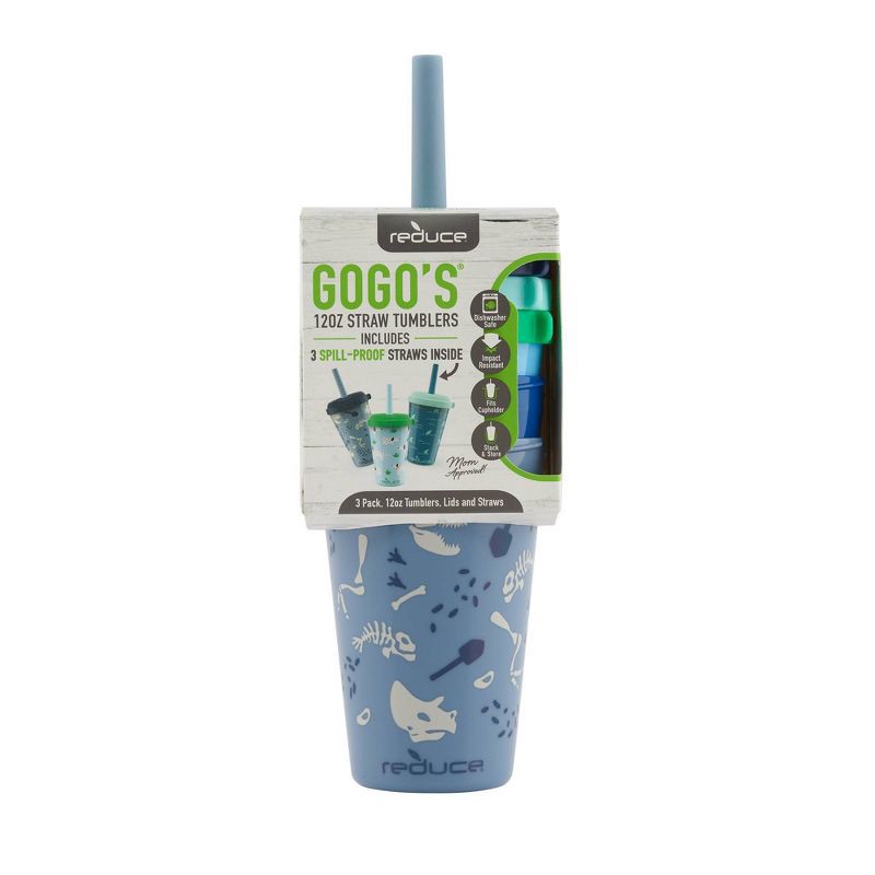 slide 4 of 5, Reduce Go-Go's New Spill Proof 12oz Portable Drinkware with Straw Scavenger Boy Set: Kids Tumbler, BPA-Free, Dishwasher-Safe, 12 oz