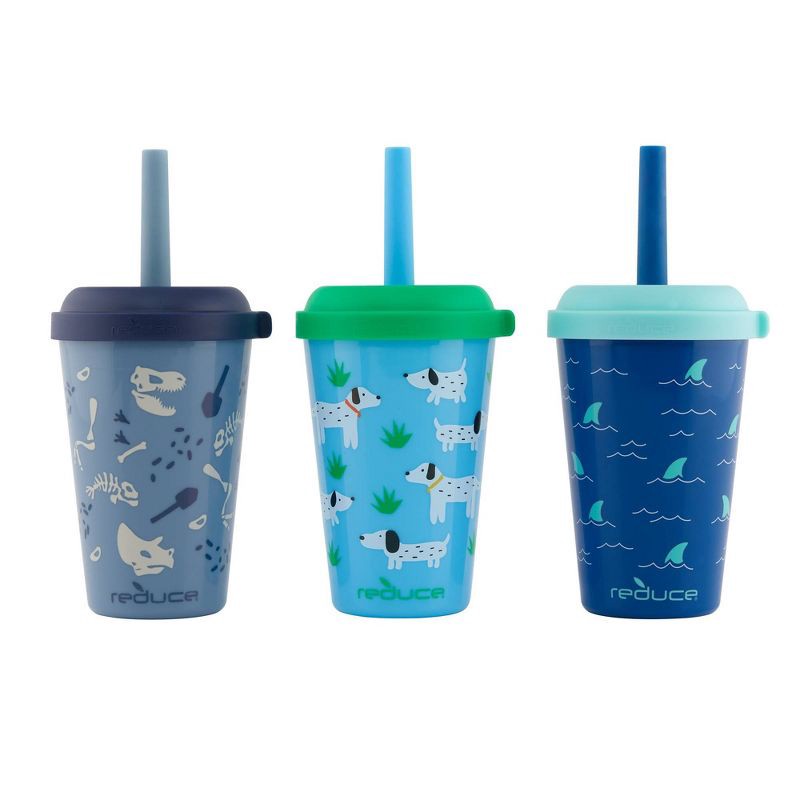 slide 1 of 5, Reduce Go-Go's New Spill Proof 12oz Portable Drinkware with Straw Scavenger Boy Set: Kids Tumbler, BPA-Free, Dishwasher-Safe, 12 oz