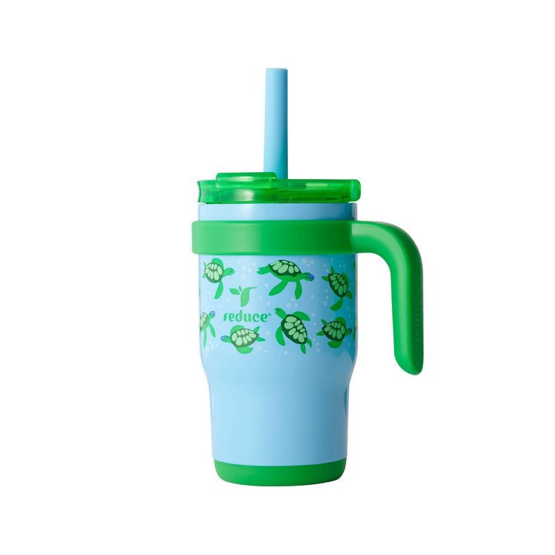 slide 2 of 6, Reduce 14oz Coldee Vacuum Insulated Stainless Steel Straw Tumbler Scuba Turtles: Kids Leakproof & Spillproof Drinkware, 14 oz