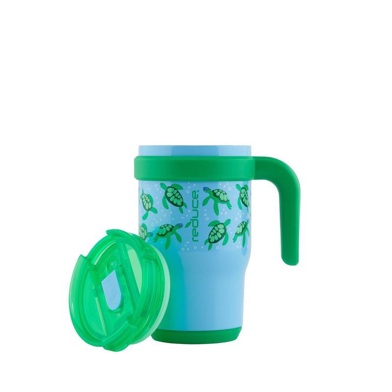 slide 4 of 6, Reduce 14oz Coldee Vacuum Insulated Stainless Steel Straw Tumbler Scuba Turtles: Kids Leakproof & Spillproof Drinkware, 14 oz