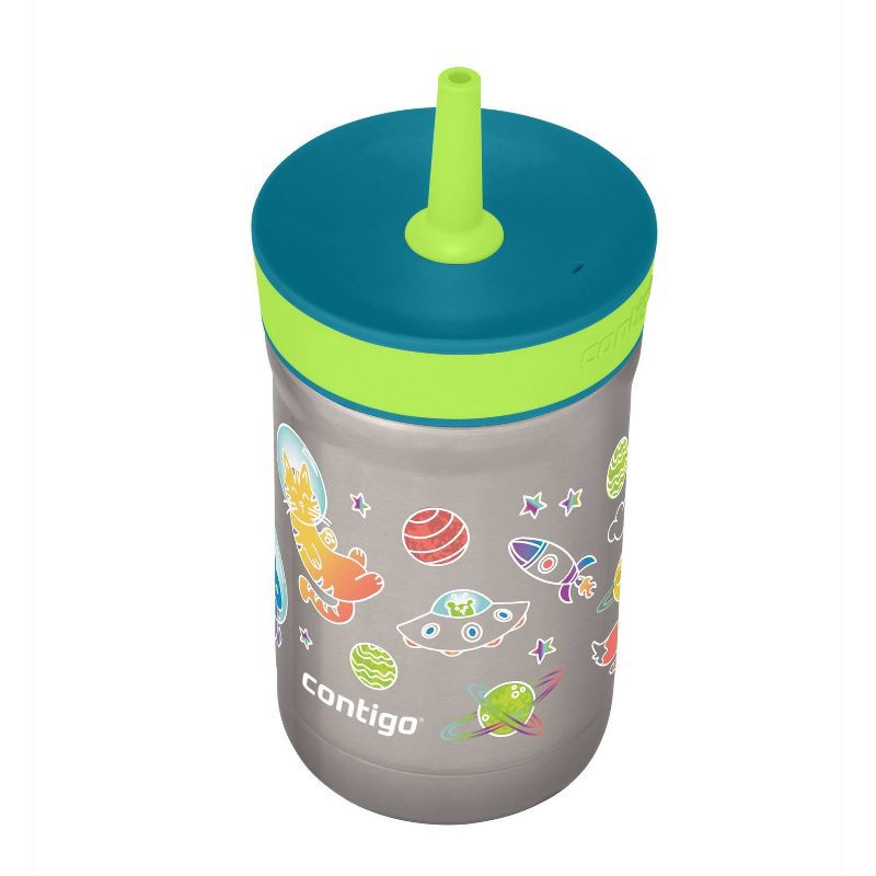 slide 3 of 5, Contigo Kids' Leighton Stainless Steel 12oz Tumbler Juniper Cool Lime with Spacecraft, 12 oz