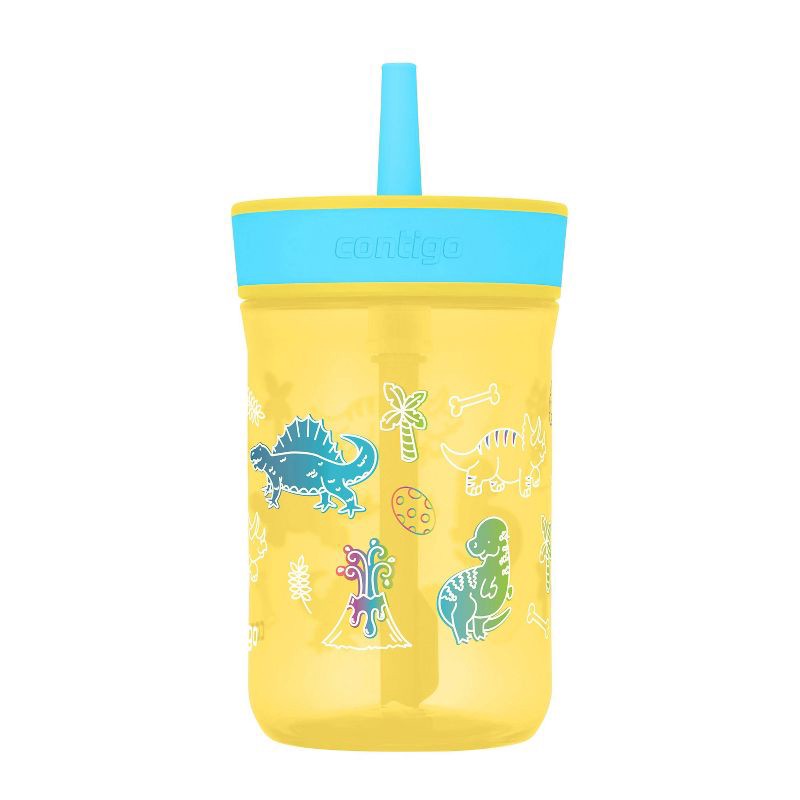 slide 1 of 6, Contigo Kids' Leighton Tritan 14oz Tumbler Pineapple Blue Raspberry with Little Dinos, 14 oz