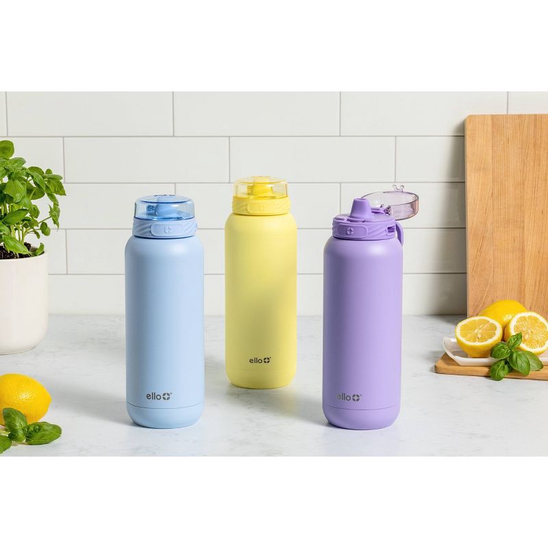 slide 4 of 5, Ello Cooper 32oz Stainless Steel Water Bottle - Yellow: Insulated Reusable Drinkware for Cold Beverages, Dishwasher-Safe Parts, 32 oz