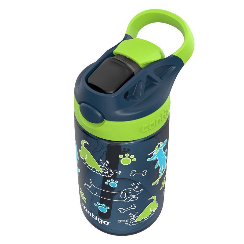 slide 2 of 7, Contigo 14oz Kids' Water Bottle with Redesigned AutoSpout Straw Blueberry Cool Lime with Dogs Doing Things, 14 oz