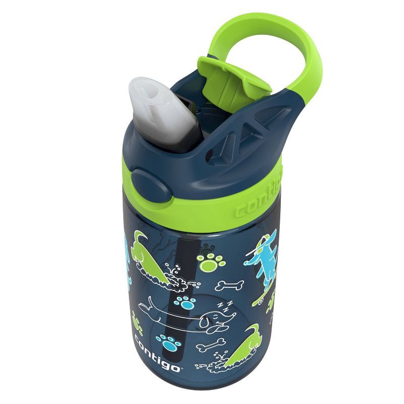 Contigo 14oz Kids' Water Bottle with Redesigned AutoSpout Straw Blueberry  Cool Lime with Dogs Doing Things 1 ct