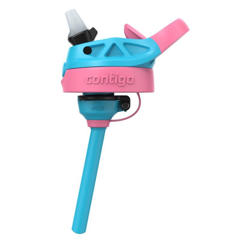 slide 5 of 7, Contigo 14oz Kids' Water Bottle with Redesigned AutoSpout Straw Blue Raspberry Azalea with Butterflies and Honeybee: Spillproof, 14 oz