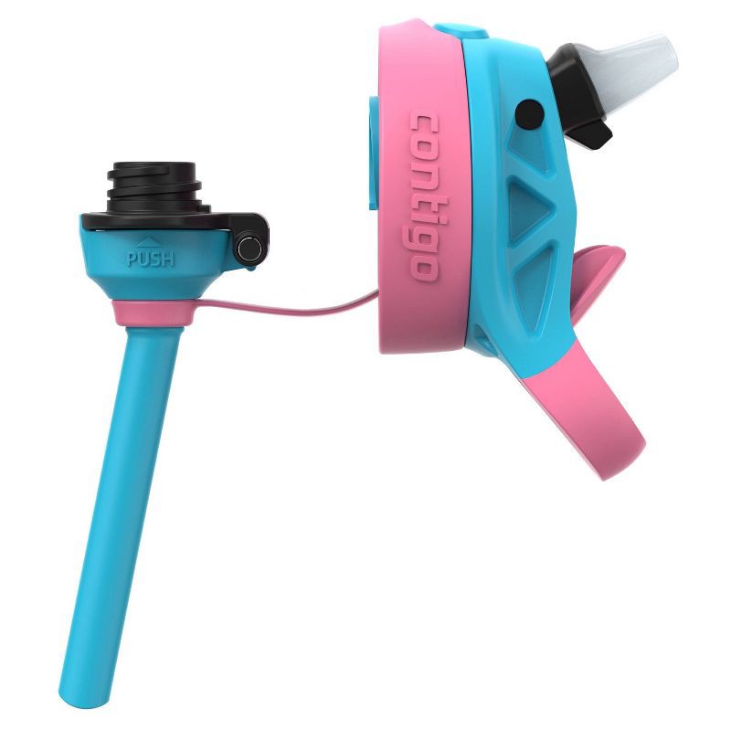 slide 6 of 7, Contigo 14oz Kids' Water Bottle with Redesigned AutoSpout Straw Blue Raspberry Azalea with Butterflies and Honeybee: Spillproof, 14 oz