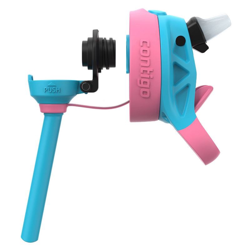 slide 7 of 7, Contigo 14oz Kids' Water Bottle with Redesigned AutoSpout Straw Blue Raspberry Azalea with Butterflies and Honeybee: Spillproof, 14 oz