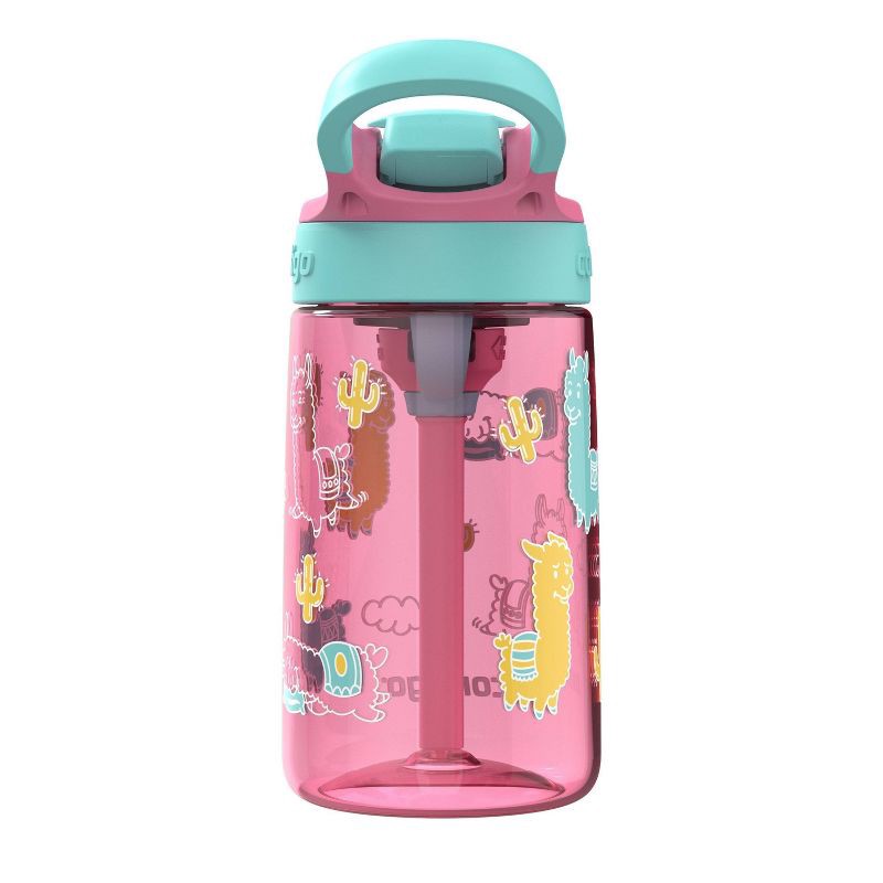 Contigo 14oz Kids' Water Bottle with Redesigned AutoSpout Straw Azalea Jade  Vine with Llamas