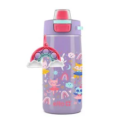 Ello 12oz Stainless Steel Colby Pop! Water Bottle Purple: Kids, Toddler, Girls, Drinking Spout, Portable Drinkware