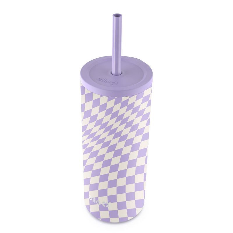 Purple Checkered Tumbler