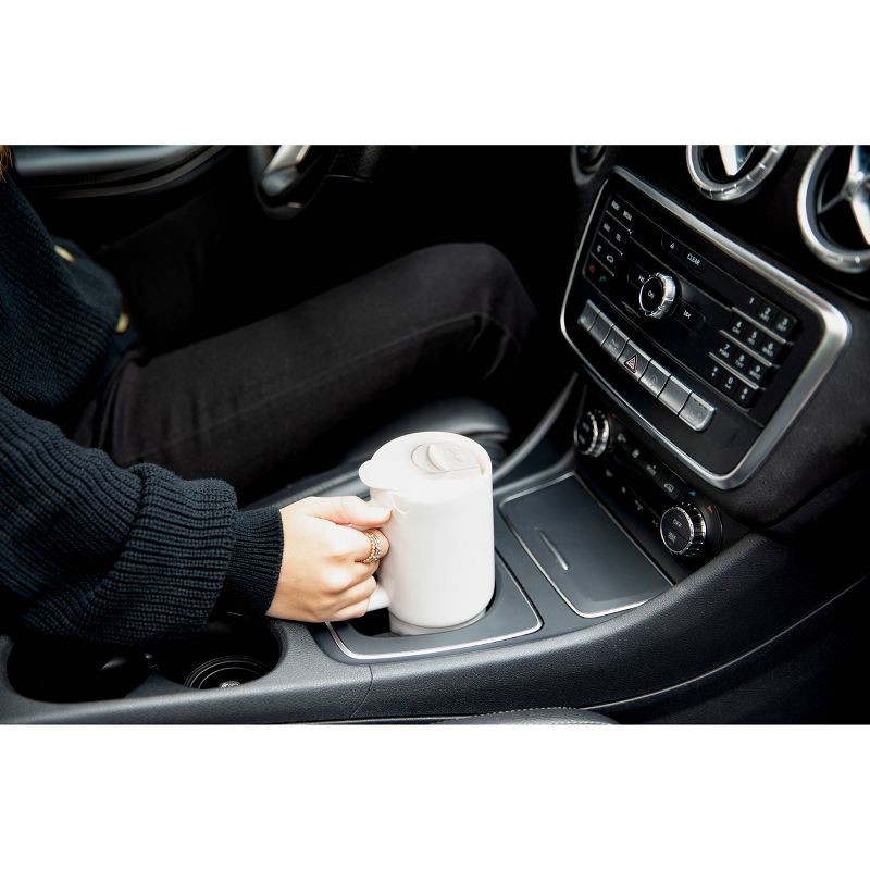 slide 8 of 8, Ello Commute 18oz Ceramic Travel Mug Black: Microwave & Dishwasher Safe, Portable Drinkware for Hot/Cold Beverages, 18 oz