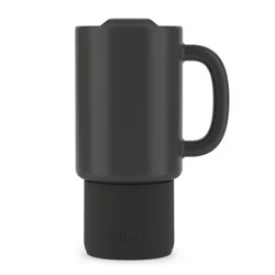 Ello Commute 18oz Ceramic Travel Mug Black: Microwave & Dishwasher Safe, Portable Drinkware for Hot/Cold Beverages