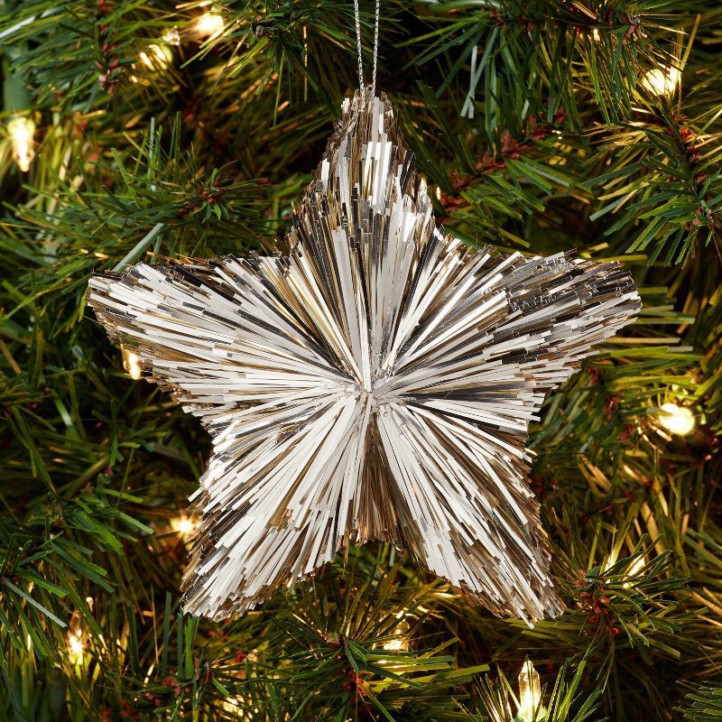 slide 2 of 3, Tinsel Star Christmas Tree Ornament Champagne Gold - Wondershop™, 1 ct