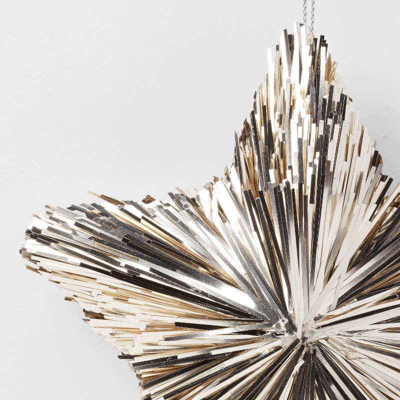 slide 3 of 3, Tinsel Star Christmas Tree Ornament Champagne Gold - Wondershop™, 1 ct