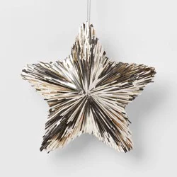 Tinsel Star Christmas Tree Ornament Champagne Gold - Wondershop™
