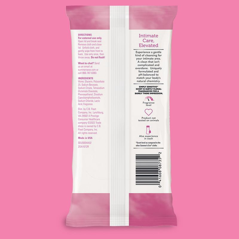 slide 8 of 8, Summer's Eve Sensitive Feminine Wipes - 32ct, 32 ct