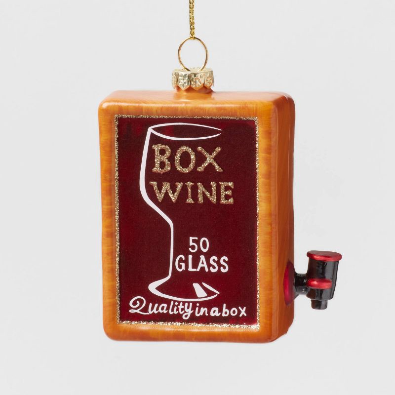 slide 1 of 3, Glass Boxed Wine Christmas Tree Ornament - Wondershop™, 1 ct