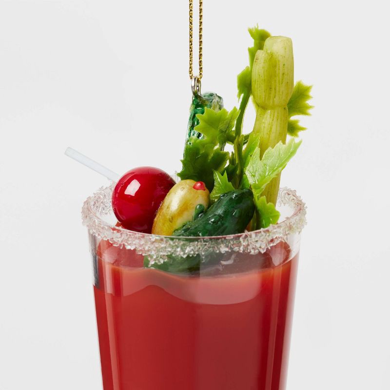 slide 3 of 3, Glass Bloody Mary Cocktail Christmas Tree Ornament Red - Wondershop™, 1 ct
