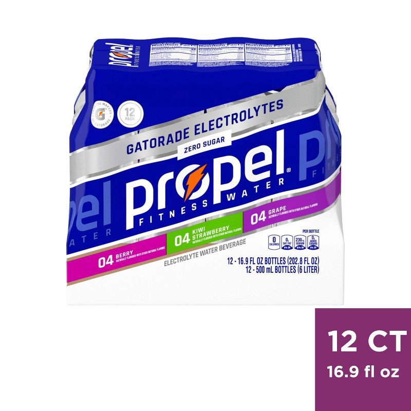 slide 1 of 10, Propel Berry & Kiwi Strawberry & Grape Variety Pack - 12pk/16.9 fl oz Bottles, 12 ct; 16.9 fl oz