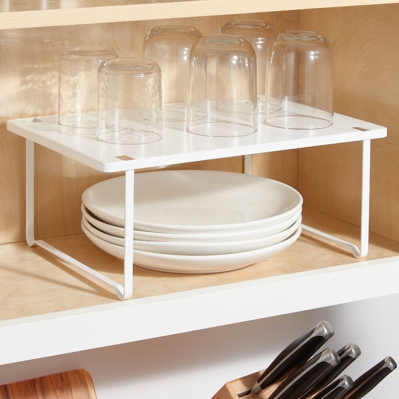 slide 2 of 3, Metal Cabinet Shelf White - Brightroom™: Kitchen Organizer, Shelf Riser, Iron, 15"x10"x6", 1 ct
