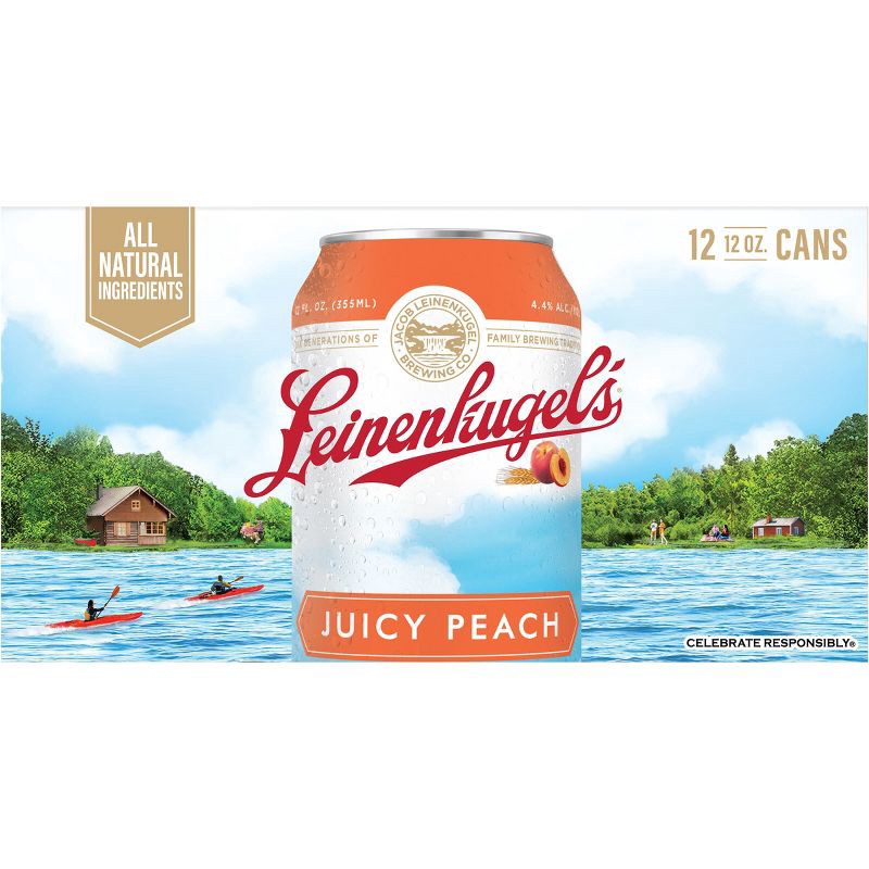 slide 2 of 9, Leinenkugel's Juicy Peach - 12pk/12 fl oz Cans, 12 ct; 12 fl oz