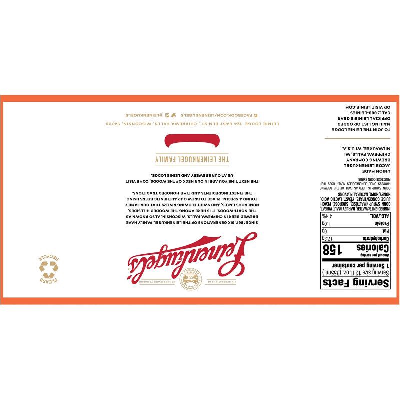 slide 7 of 9, Leinenkugel's Juicy Peach - 12pk/12 fl oz Cans, 12 ct; 12 fl oz
