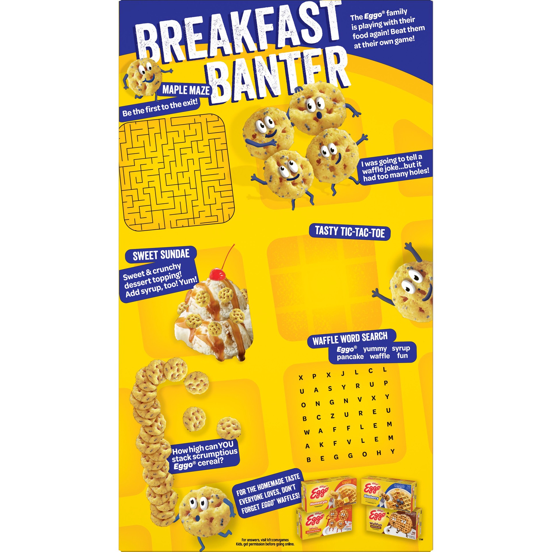 slide 5 of 5, Eggo Blueberry Waffle Cold Breakfast Cereal, 14.1 oz