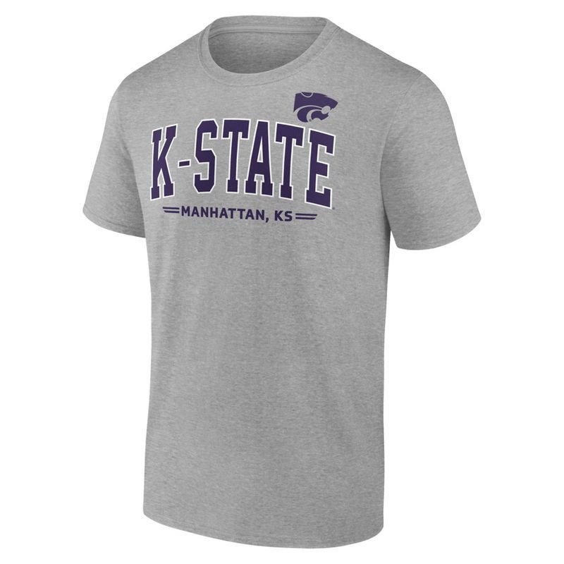 slide 2 of 3, NCAA Kansas State Wildcats Men's Gray Bi-Blend T-Shirt - M: Cotton & Polyester Blend, 1 ct
