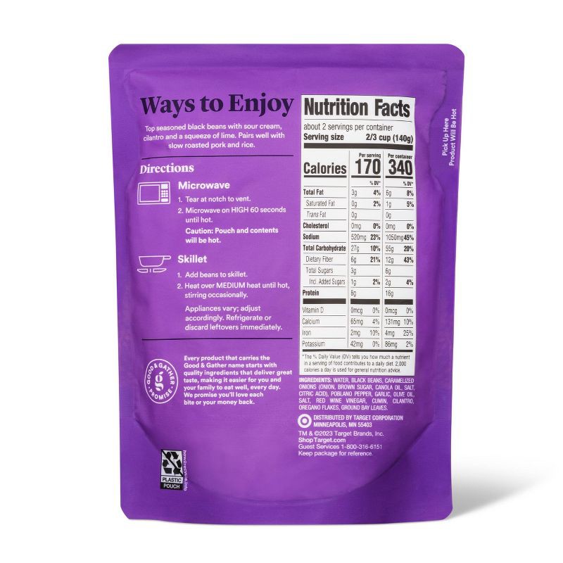 slide 3 of 3, Garlic & Cumin Black Beans Microwavable Pouch - 10oz - Good & Gather™, 10 oz