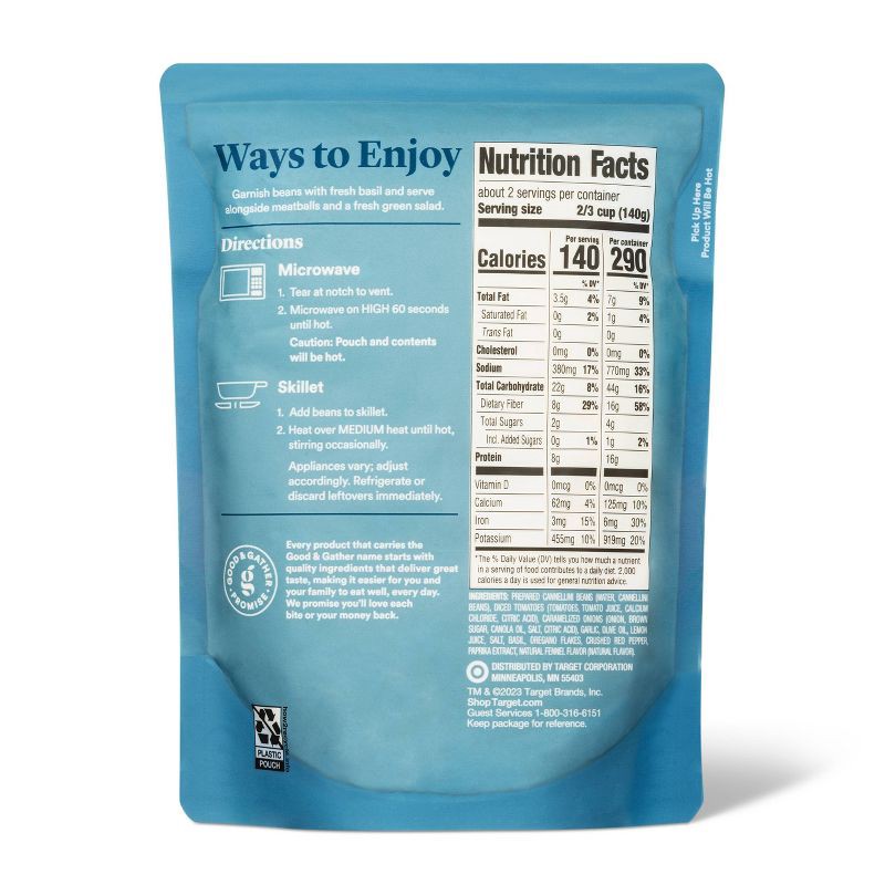 slide 3 of 3, Basil & Oregano Cannellini Beans Microwavable Pouch - 10oz - Good & Gather™, 10 oz
