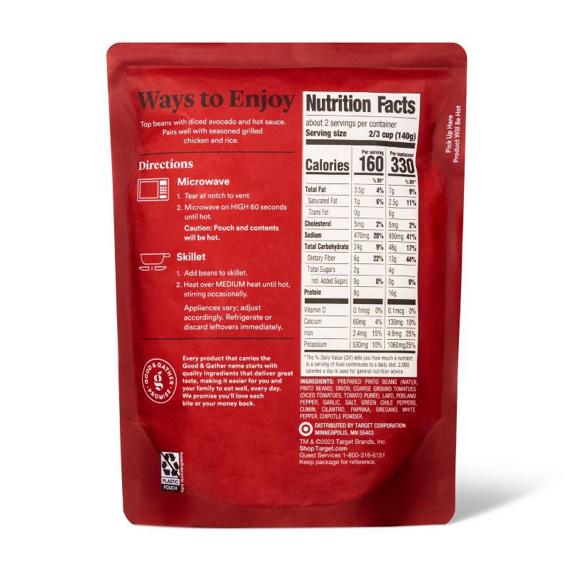 slide 3 of 3, Cumin & Chipotle Pinto Beans Microwavable Pouch - 10oz - Good & Gather™, 10 oz