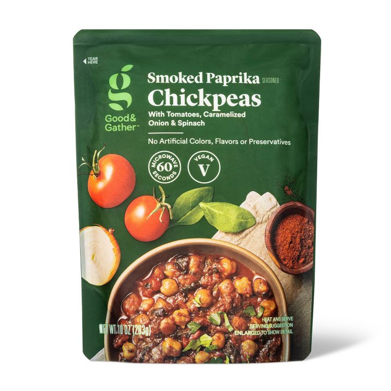 slide 1 of 3, Smoked Paprika Chickpeas Microwavable Pouch - 10oz - Good & Gather™, 10 oz