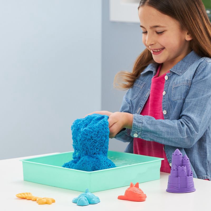 slide 2 of 6, Kinetic Sand Sandbox Set Blue, 1 ct
