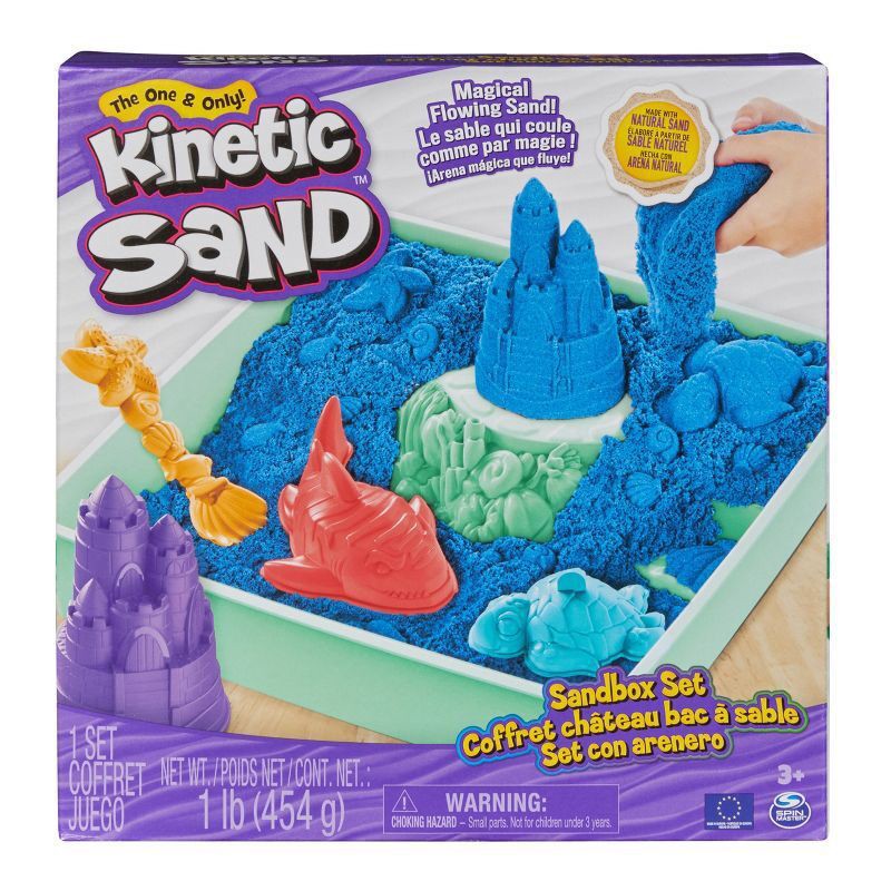 slide 5 of 6, Kinetic Sand Sandbox Set Blue, 1 ct