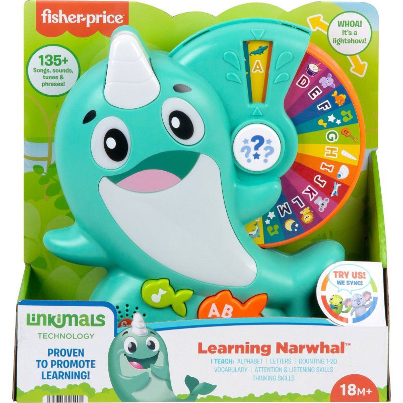 slide 4 of 6, Fisher-Price Linkimals Letters & Learning Narwhal, 1 ct