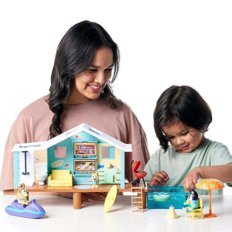 slide 3 of 13, Bluey's Ultimate Beach Cabin Playset: Outdoor Adventure Toy Set with 17 Pieces, 17 ct