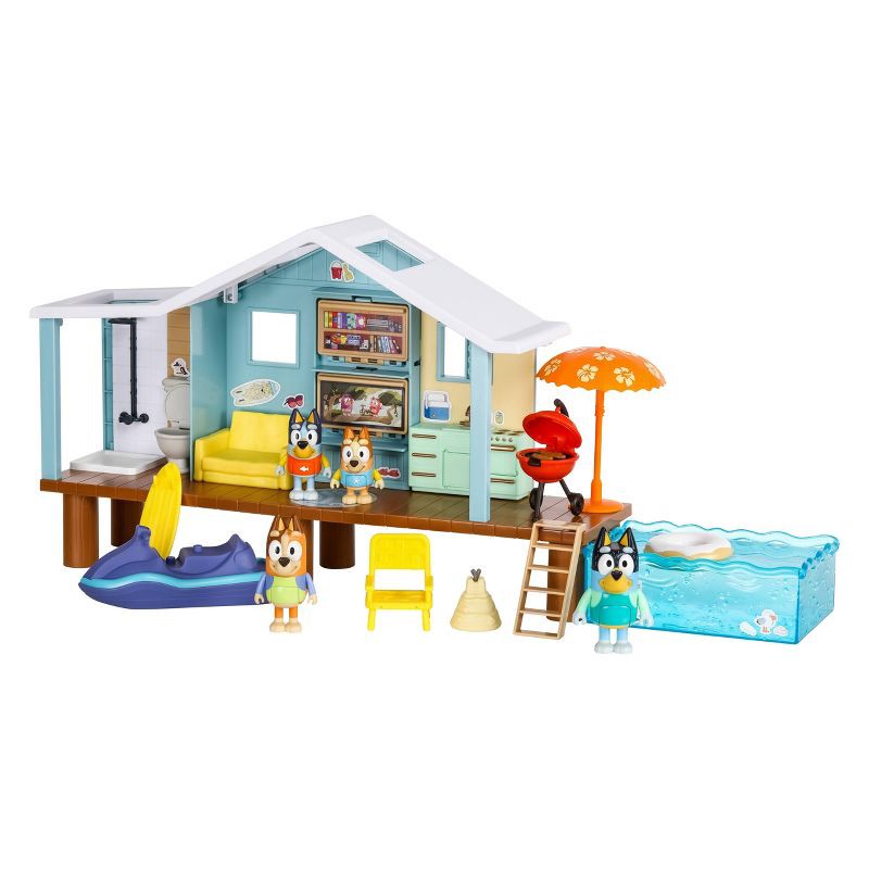 slide 7 of 13, Bluey's Ultimate Beach Cabin Playset: Outdoor Adventure Toy Set with 17 Pieces, 17 ct