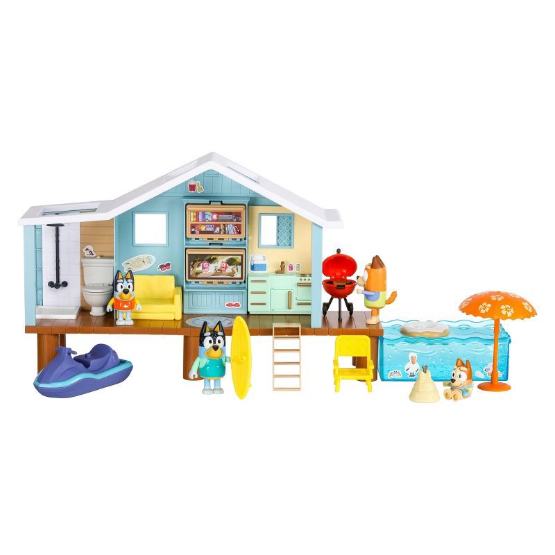 slide 9 of 13, Bluey's Ultimate Beach Cabin Playset: Outdoor Adventure Toy Set with 17 Pieces, 17 ct