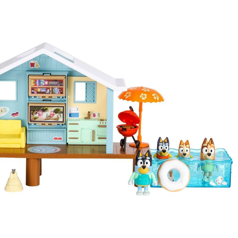 slide 11 of 13, Bluey's Ultimate Beach Cabin Playset: Outdoor Adventure Toy Set with 17 Pieces, 17 ct